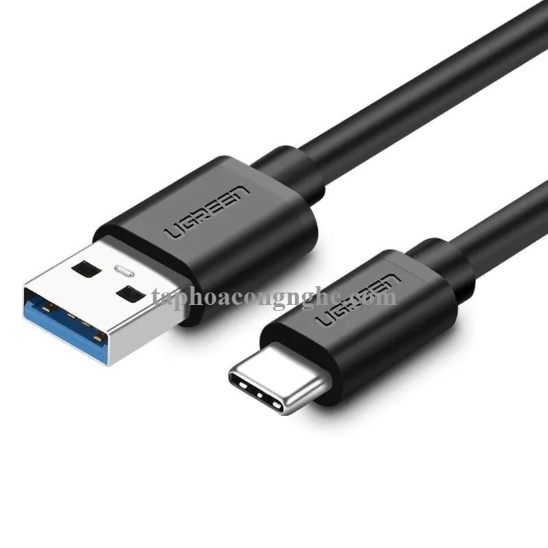 Ugreen 20881 0.5M màu đen Cáp dữ liệu USB 3.0 sang Type-C truyền dữ liệu từ máy tính ra điện thoại dài US184 30020881